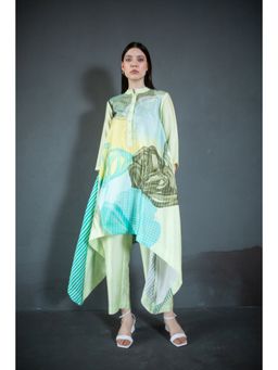 clos - Light Green Long Kurta Tail with Pant (Set of 2)