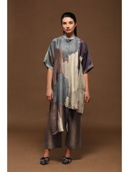 clos - Sandstone Rich Dupion Silk Tunic with Pant (Set of 2)