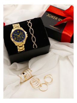 Joker and Witch - Joker & Witch Kiss Navy Blue Love Triangle Watch & Bracelet With Ring For Women (Pack of 8) (JWLT27)