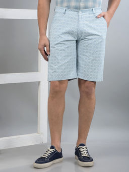 CRIMSOUNE CLUB - Men Blue Printed Pure Cotton Shorts