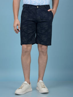 CRIMSOUNE CLUB - Men Black Floral Print Pure Cotton Shorts
