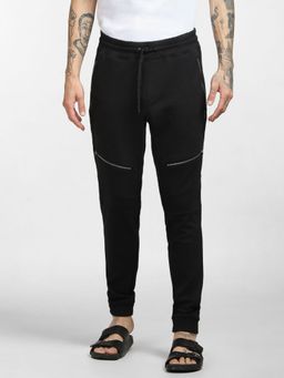 Jack & Jones - Men Solid Black Trackpants