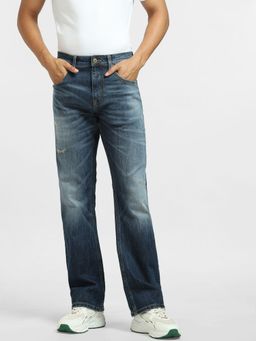 Jack & Jones - Men Solid Dark Blue Jeans