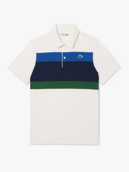 Lacoste - White Regular Fit Colour-Block Golf Polo T-Shirt