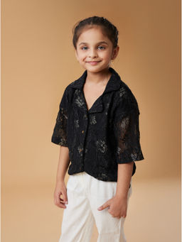 MASTARANG - Black Self Design Shirt