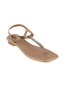 Mochi - Womens Antique Gold Synthetic Flats