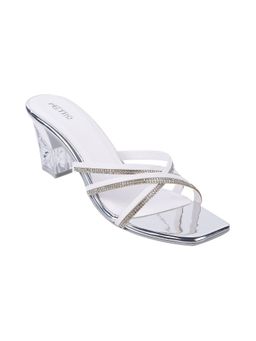 Metro - Womens White Beaded Heels