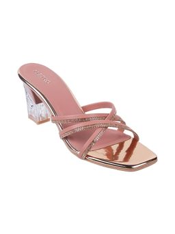 Metro - Womens Peach Beaded Heels
