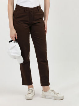 Tommy Hilfiger - Women Brown Solid Formal Trouser
