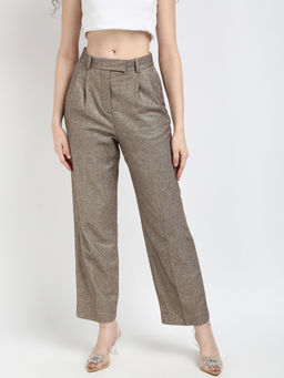 Tommy Hilfiger - Women Beige Textured Casual Trouser