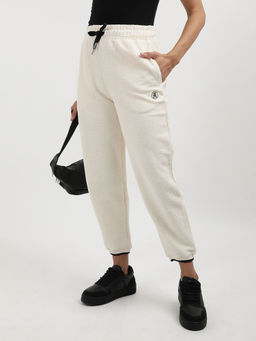 Tommy Hilfiger - Women Cream Self Design Joggers