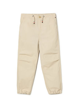 Tommy Hilfiger - Boys Beige Solid Joggers