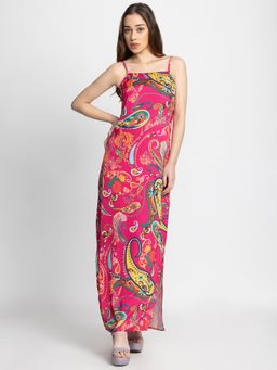 SHAYE - Multi-Color Floral Printed Sleeveless Party Dress for Women (XS)