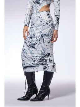 CILVR - Crushed Paper White Illusion Skirt