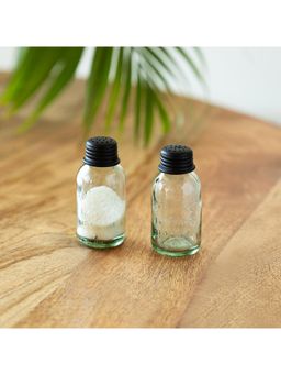 ExclusiveLane - Mason Bottle Glass Salt & Pepper Shakers Set In Glass