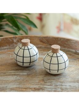 ExclusiveLane - Gridline Charm Ceramic Salt & Pepper Shakers Set