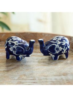 ExclusiveLane - Floral Tusks Ceramic Salt & Pepper Shakers Set