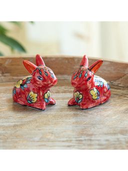 ExclusiveLane - Bloomy Rabbits Ceramic Salt & Pepper Shakers Set