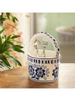 ExclusiveLane - Persian Bloom Ceramic Cutlery & Stationery Holder