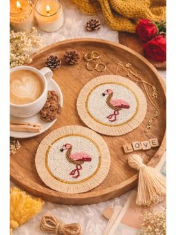 Karighar - Flamingo Muse Coasters (Pack of 2)