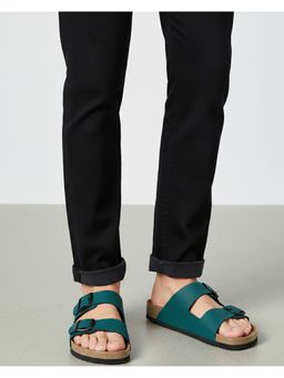 Bewakoof - Men Forest Green Double Strap Sandals