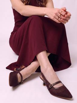 CHINRAAG - Women Maroon Spool Heels