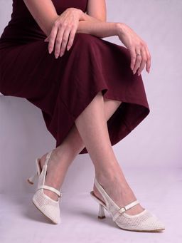 CHINRAAG - Women White Spool Heels