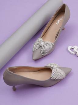 Sherrif Shoes - Women Grey Pump Heels