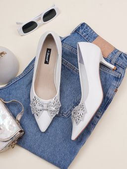 Sherrif Shoes - Women White Pump Heels