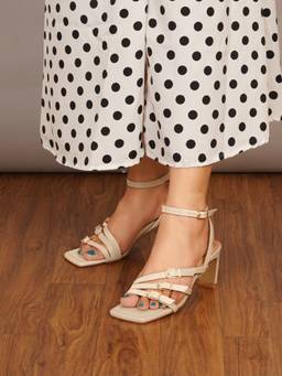 Sherrif Shoes - Women Beige Block Heels