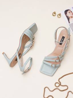 Sherrif Shoes - Women Green Block Heels