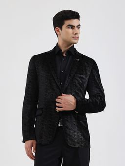JB Studio - Printed Polyester Black Blazer
