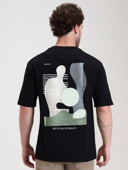 Greenfibre - Men Black Printed Relax Fit T-Shirt