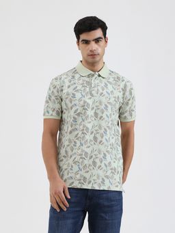 JadeBlue - Mint Green Printed Polo T-Shirt