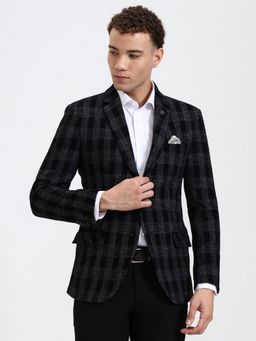 Wyre - Men Checked Black Blazer