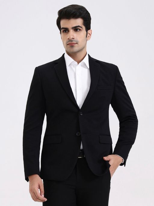 Greenfibre Men Blended Black Blazer