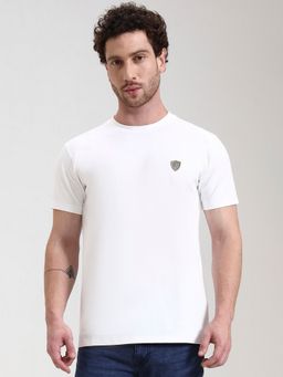 JadeBlue - Men White Slim Fit T-Shirt