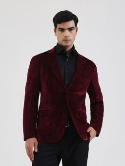 JB Studio - Textured Maroon Blazer