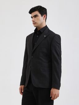 Wyre - Men Striped Grey Blazer