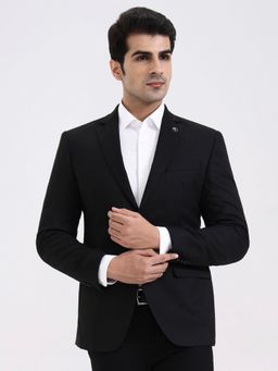 JadeBlue - Men Solid Black Blazer