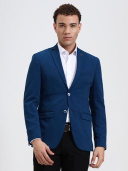 JB Studio - Men Solid Blue Blazer