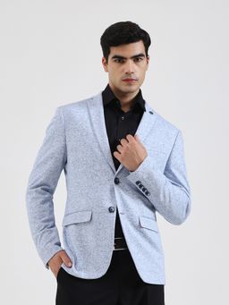 JB Studio - Men Textured Blue Blazer