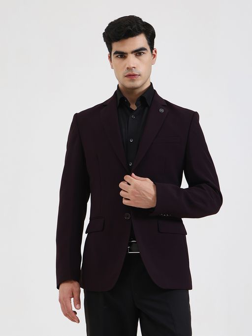 Wyre Men Solid Wine Blazer