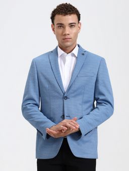 JB Studio - Men Solid Blue Blazer