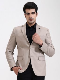 JadeBlue - Men Solid Beige Blazer