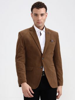 Wyre - Men Solid Brown Blazer