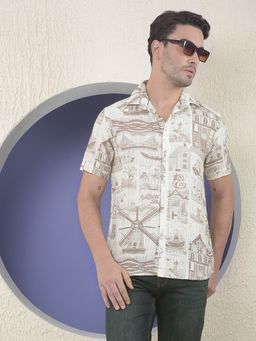 CRIMSOUNE CLUB - Men Printed Brown Shirt