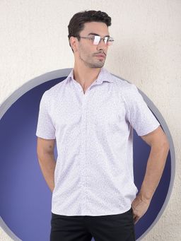 CRIMSOUNE CLUB - Men Purple Floral Print Shirt