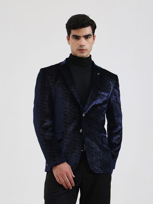 JB Studio Printed Blue Blazer