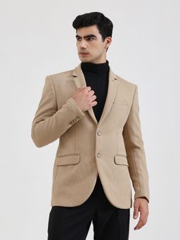 JB Studio - Solid Blended Beige Blazer